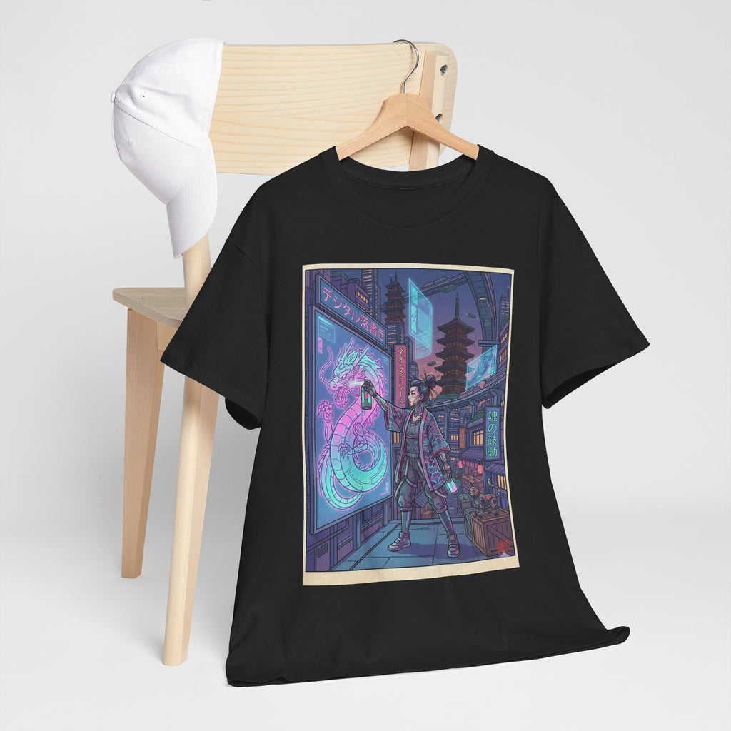 Cyberpunk Samurai T-Shirt — Neon City Streetwear - Japanese Streetwear T-Shirt | Tokyo Style X