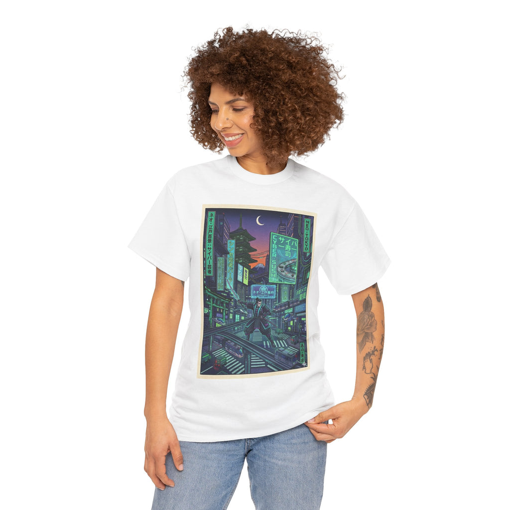 Cyberpunk Cityscape T-Shirt — Neon Night Tokyo Anime Streetwear - Japanese Streetwear T-Shirt | Tokyo Style X