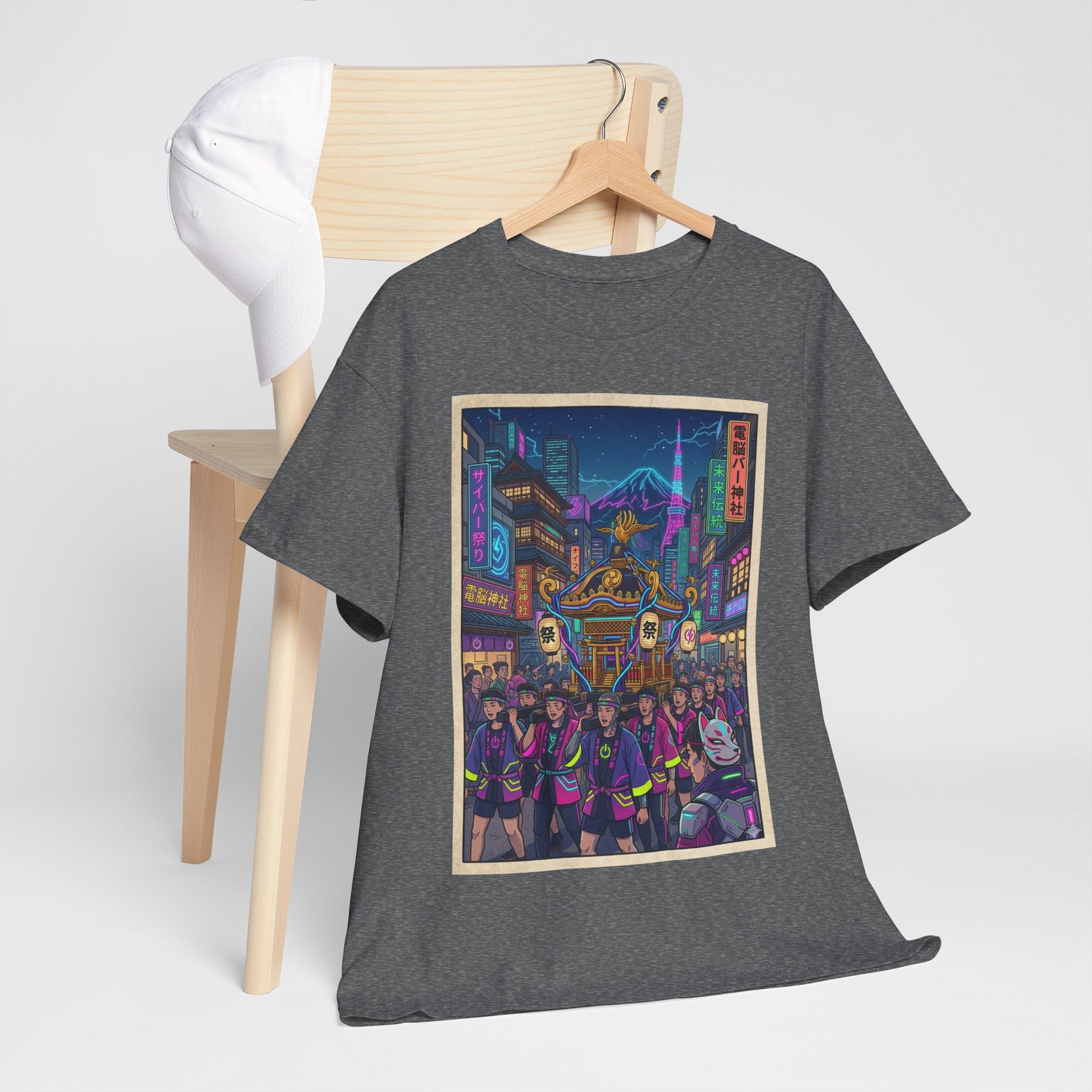 Cyberpunk City Night T-Shirt — Neon Tokyo Street Scene Graphic Tee