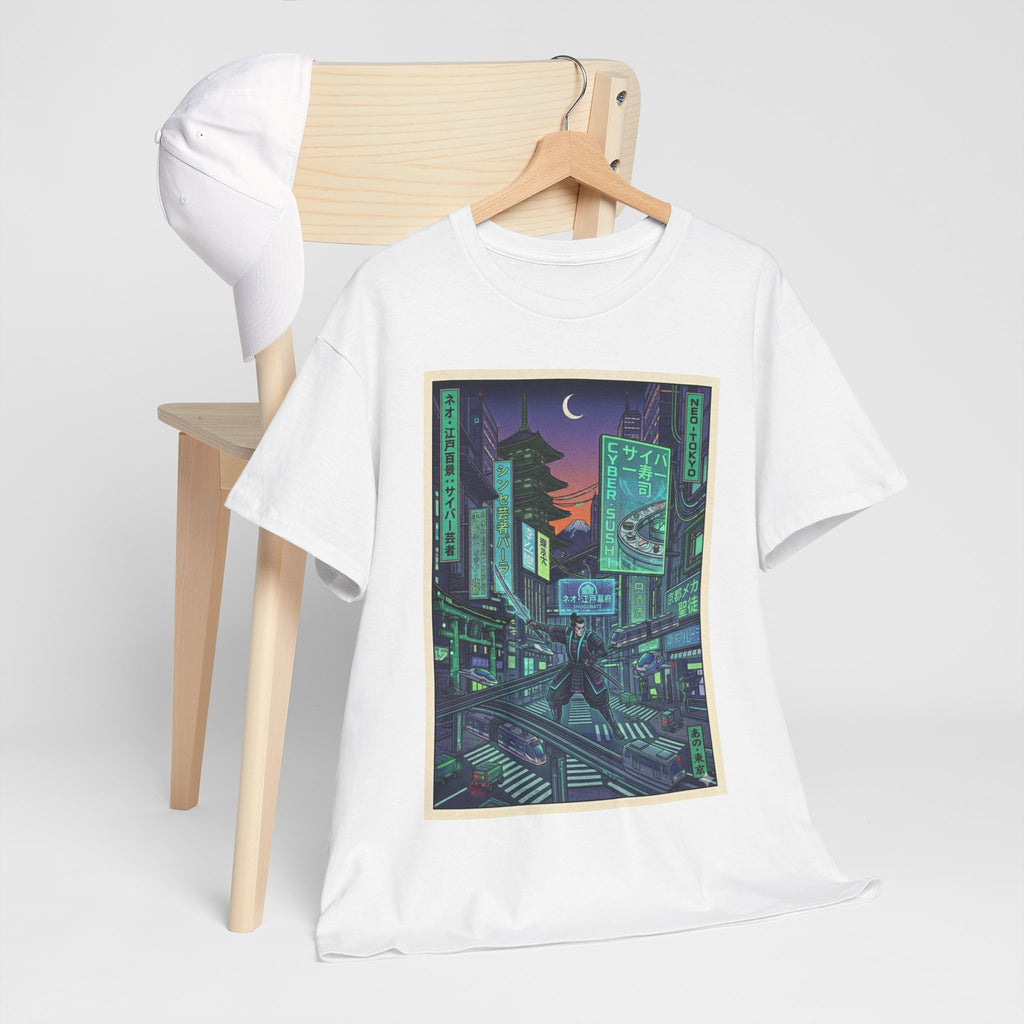 Cyberpunk Cityscape T-Shirt — Neon Night Tokyo Anime Streetwear - Japanese Streetwear T-Shirt | Tokyo Style X