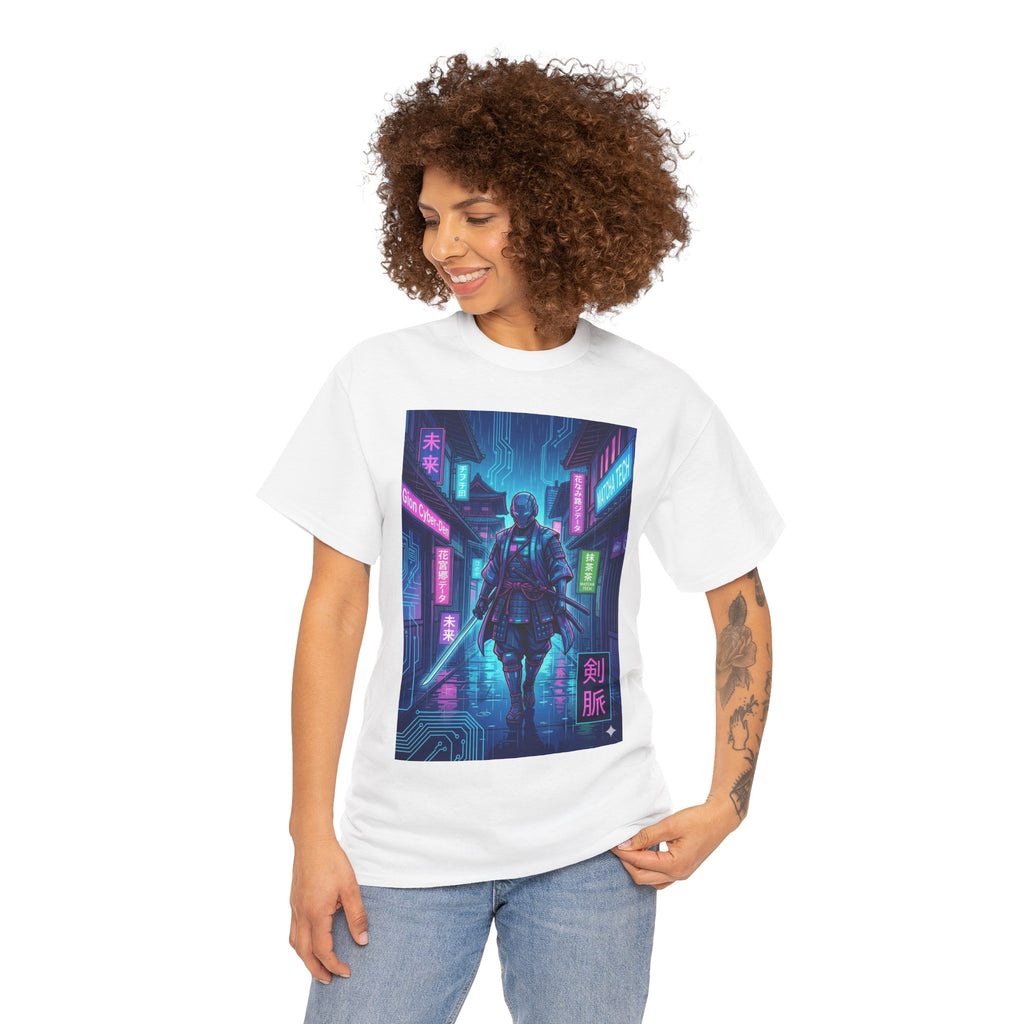 Cyberpunk Samurai T-Shirt — Neon Blade Urban Streetwear