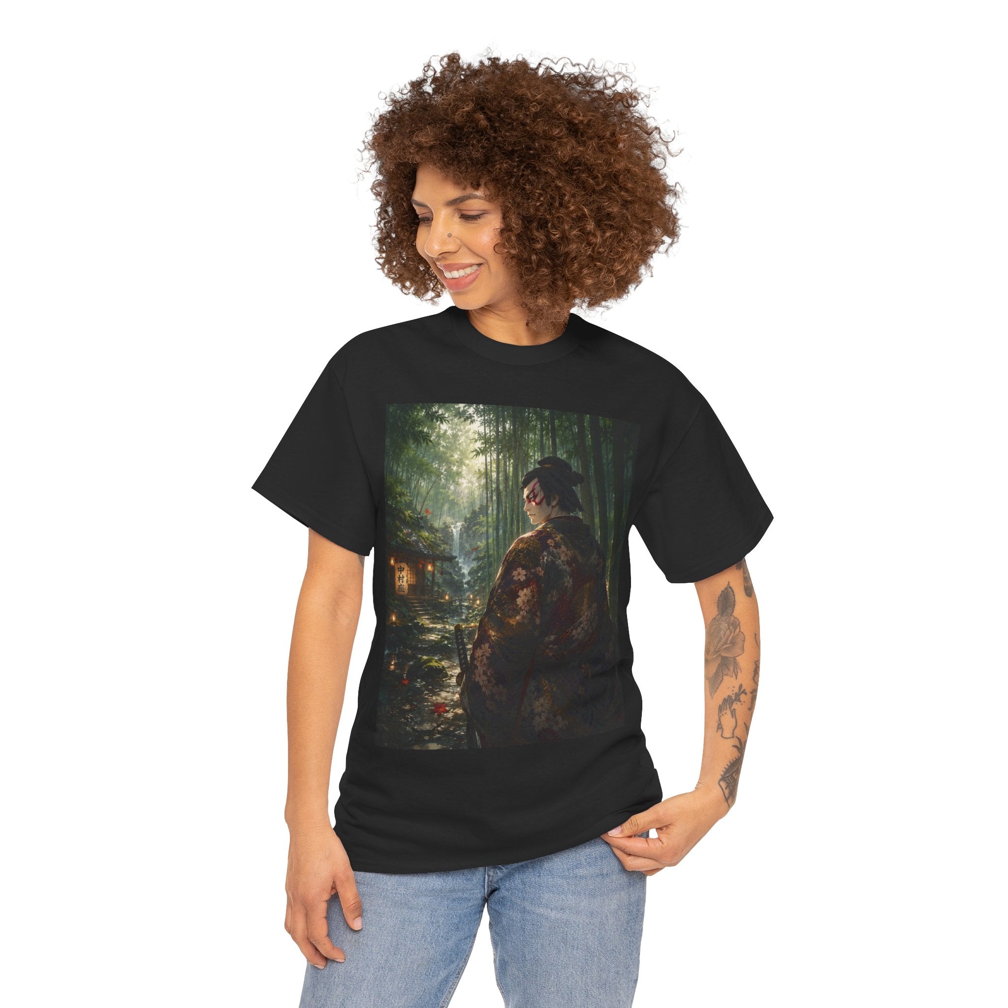 Japanese Geisha Forest Night T-Shirt