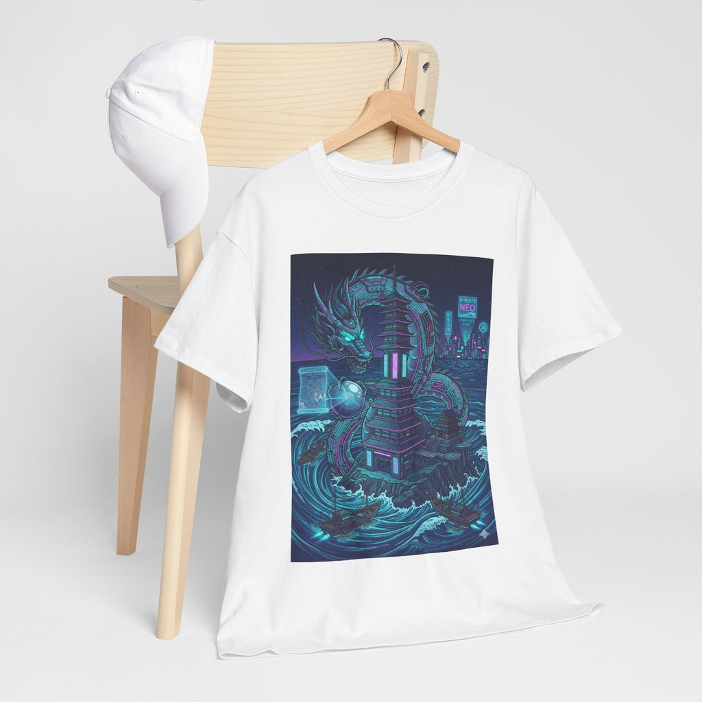 T-Shirt — Neon Cyber Sea Dragon Graphic Tee - Japanese Streetwear T-Shirt | Tokyo Style X