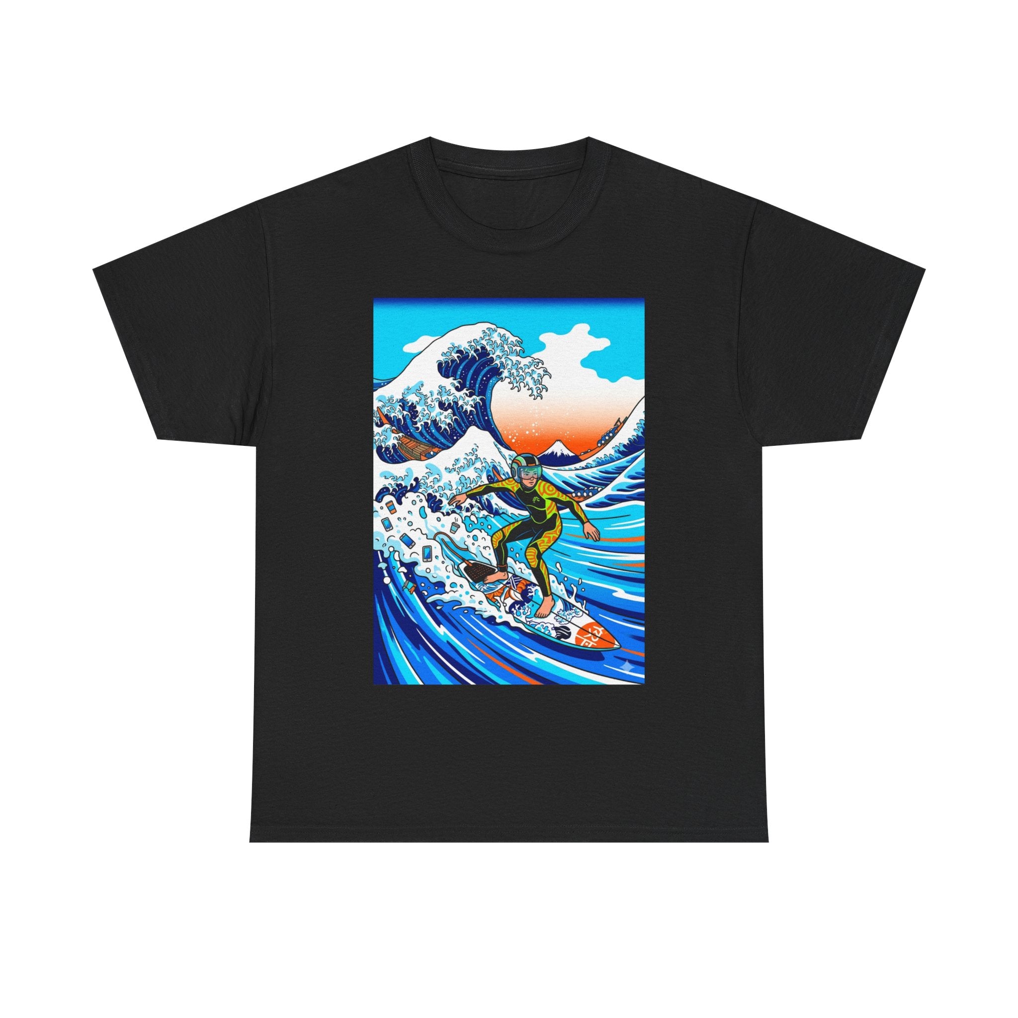 Surfing Great Wave T-Shirt — Retro Japanese Wave Surf Tee