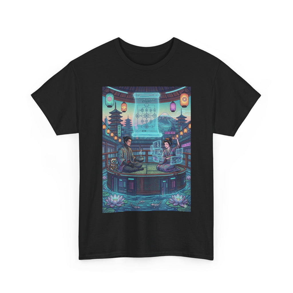 Cyber Tea House T‑Shirt — Neon Japanese Cafe Scene - Japanese Streetwear T-Shirt | Tokyo Style X