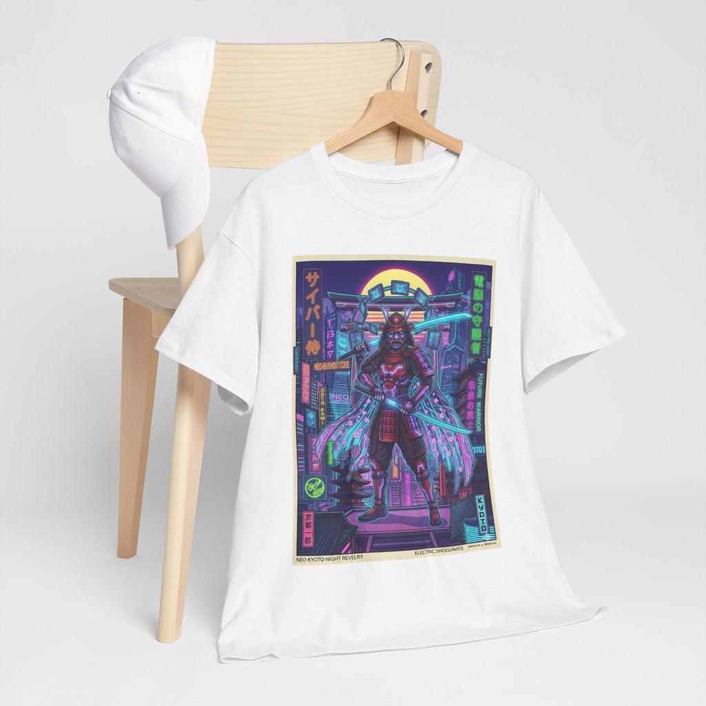 Cyberpunk Samurai T‑Shirt — Neon Night Warrior Graphic Tee - Japanese Streetwear T-Shirt | Tokyo Style X