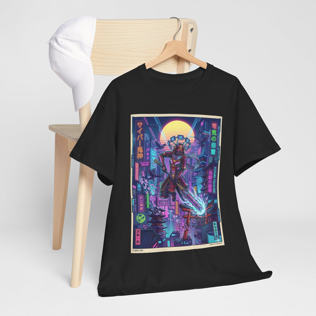 Cyberpunk Samurai T-Shirt — Neon Tokyo Street Art Tee - Japanese Streetwear T-Shirt | Tokyo Style X