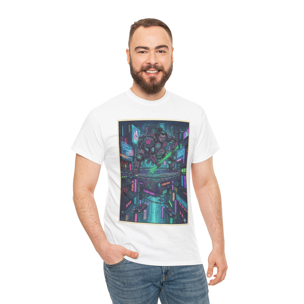 Cyberpunk City Gorilla Tee — Neon Futuristic Streetwear Graphic T-Shirt