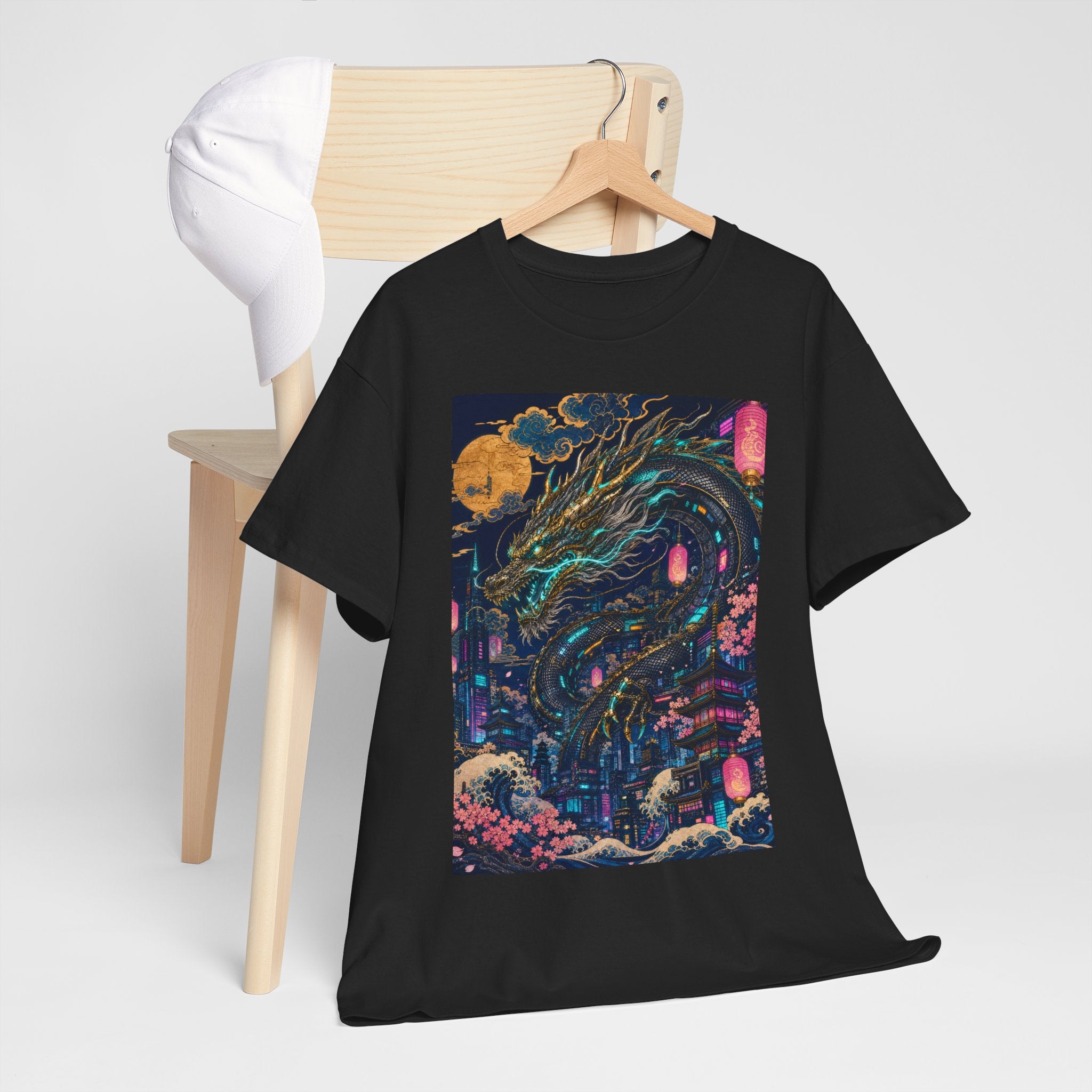 Dragon Night T‑Shirt — Neon Japanese Mythscape Tee