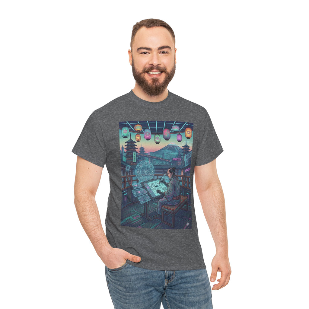 Cyberpunk Artist Tee — Night Studio Illustration T-Shirt - Japanese Streetwear T-Shirt | Tokyo Style X