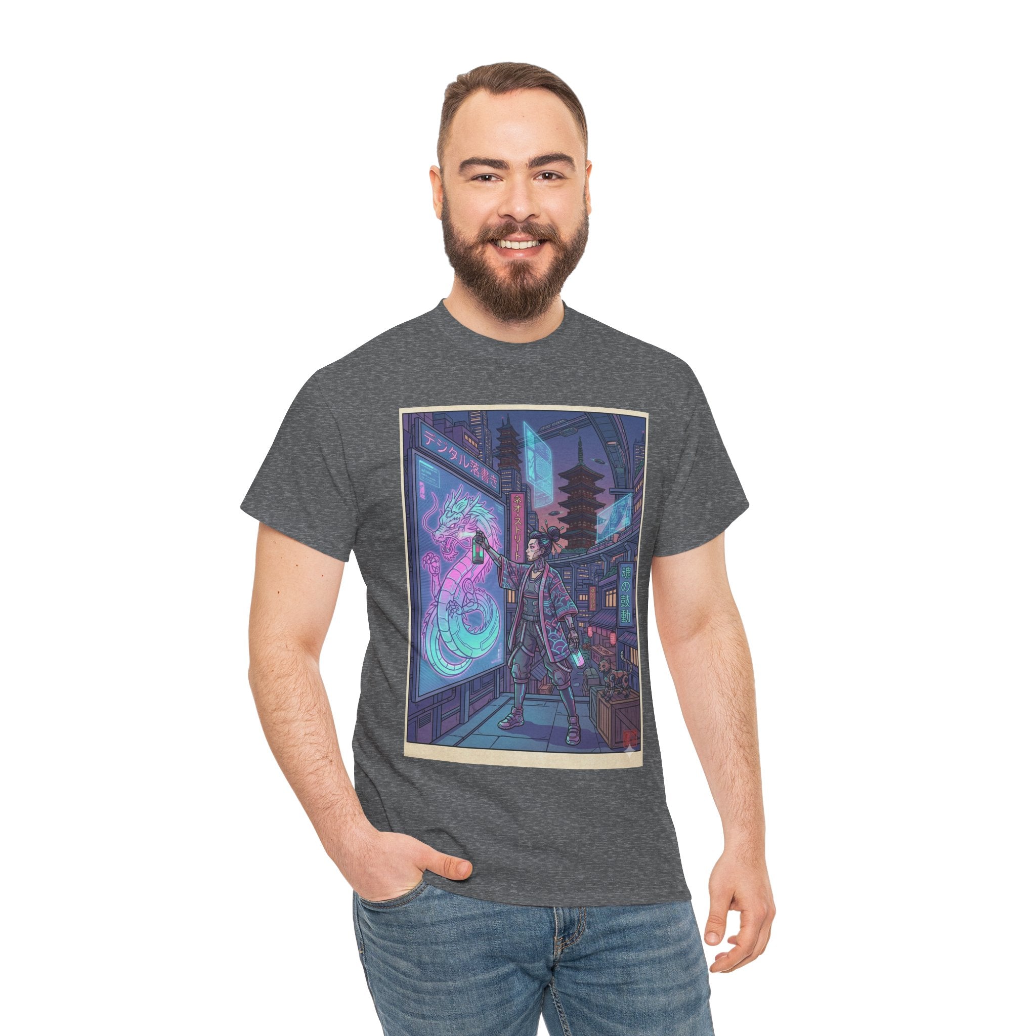 Cyberpunk Samurai T-Shirt — Neon City Streetwear - Japanese Streetwear T-Shirt | Tokyo Style X