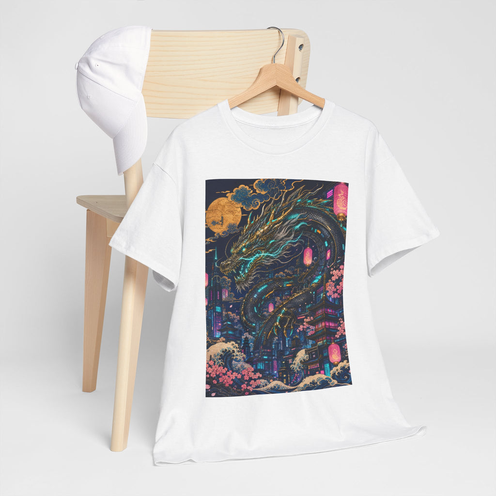 Dragon Night T‑Shirt — Neon Japanese Mythscape Tee