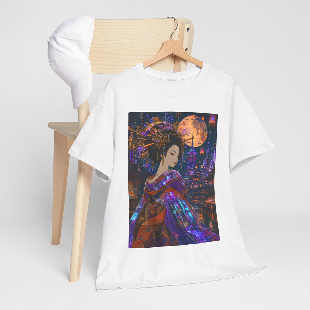 Geisha Nightscape T-Shirt — Neon Moon Japanese Kimono Art Tee