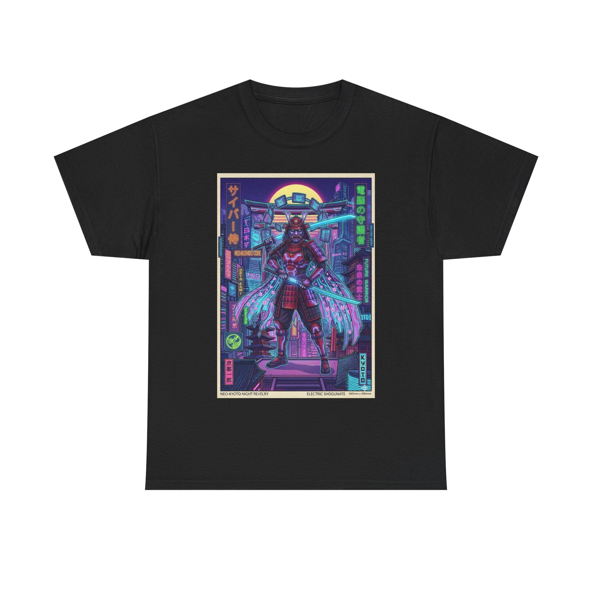 Cyberpunk Samurai T‑Shirt — Neon Night Warrior Graphic Tee - Japanese Streetwear T-Shirt | Tokyo Style X