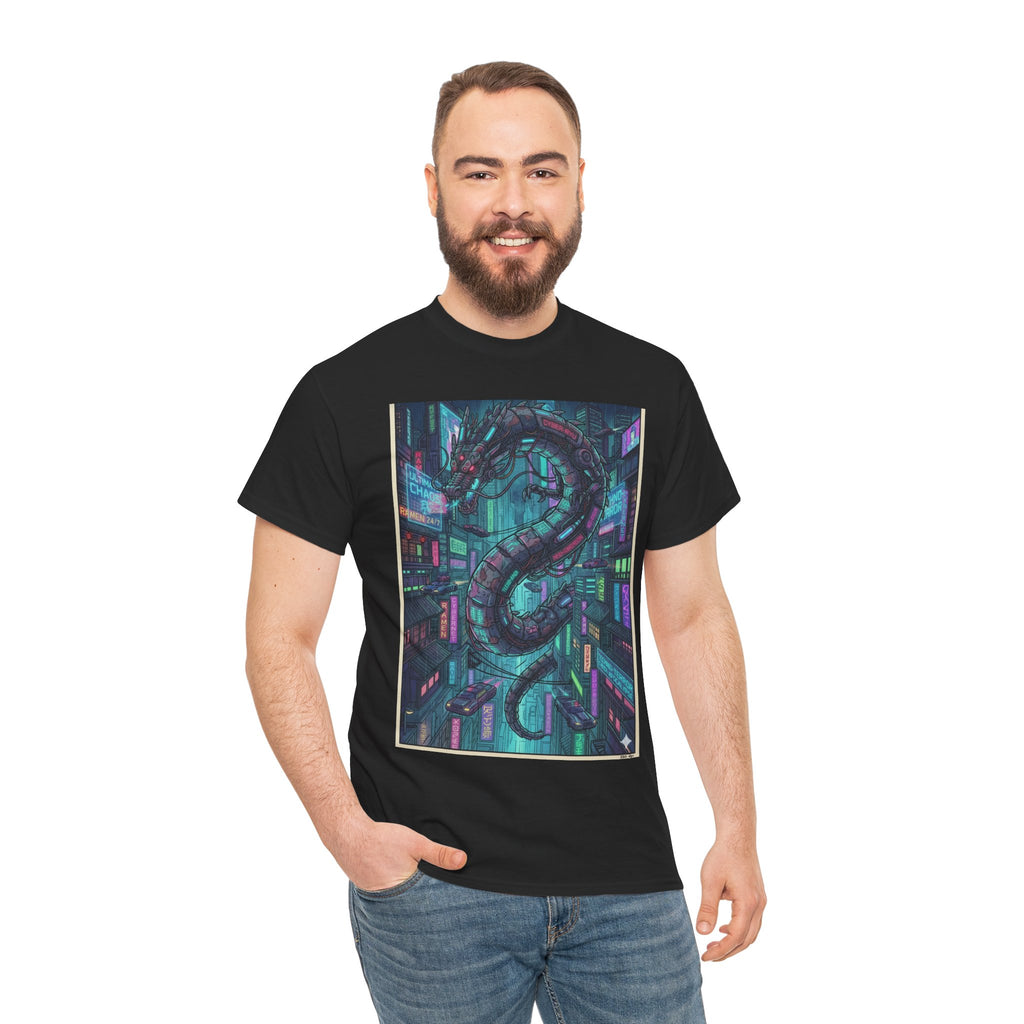 Cyberpunk Serpent T‑Shirt — Neon Futuristic Snake Graphic Tee