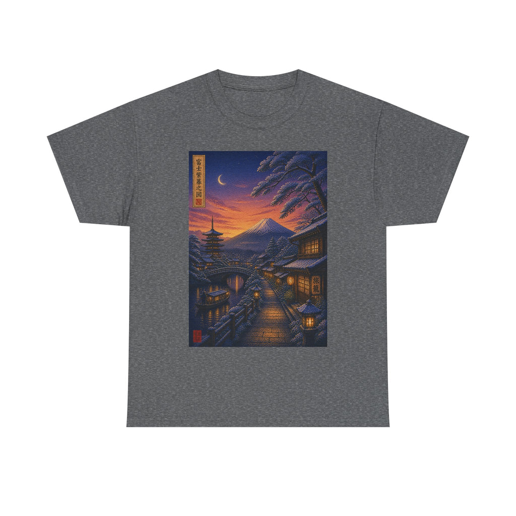 Japanese Nightscape Tee — Sunset Pagoda Streetwear