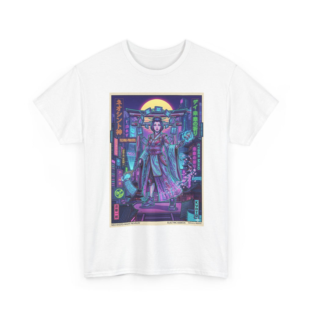 Geisha Cyberpunk T-Shirt — Neon Tokyo Night Graphic Tee - Japanese Streetwear T-Shirt | Tokyo Style X