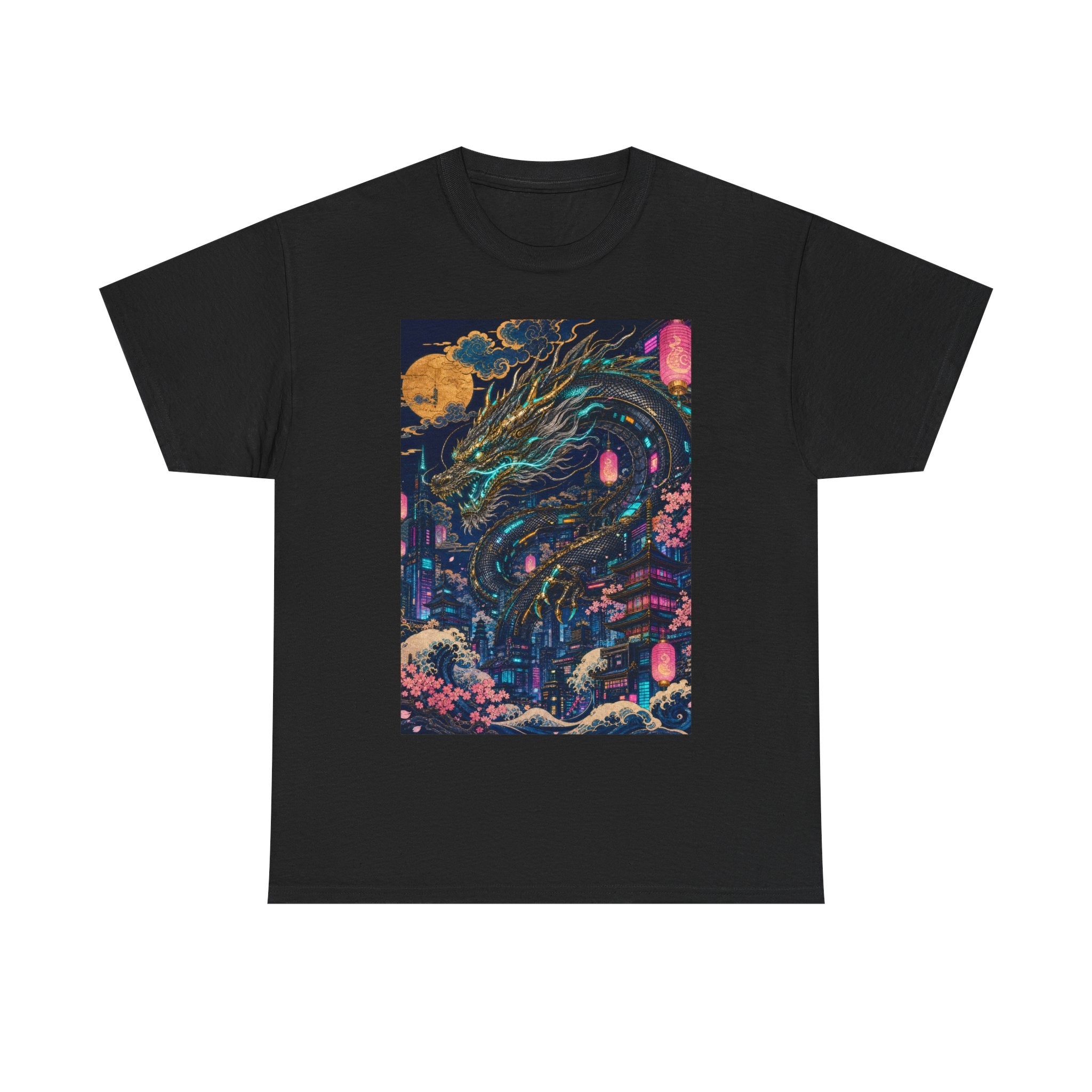 Dragon Night T‑Shirt — Neon Japanese Mythscape Tee