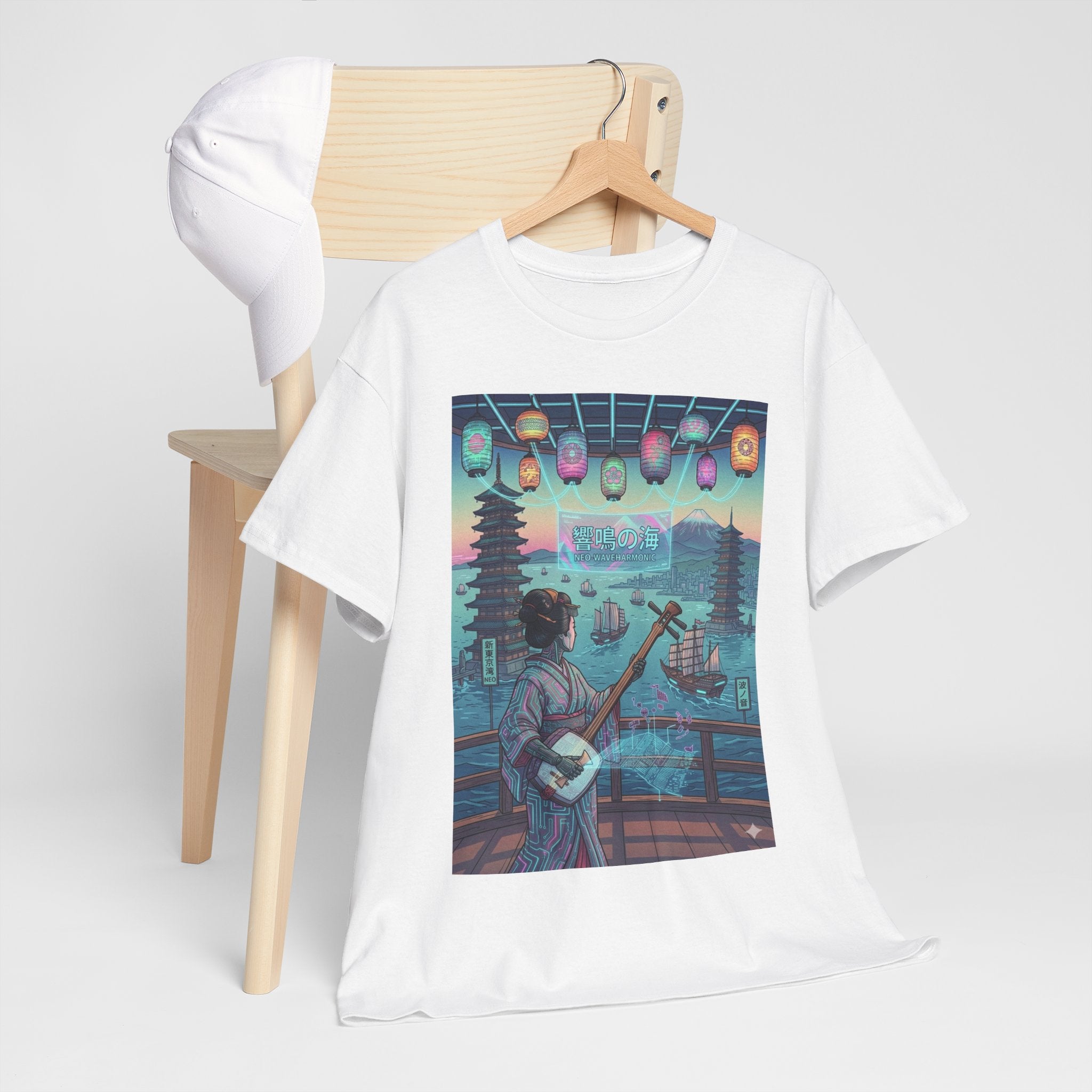 Japan Nightscape Guitar Tee — Vintage Neo-Tokyo Music Scene T-Shirt - Japanese Streetwear T-Shirt | Tokyo Style X