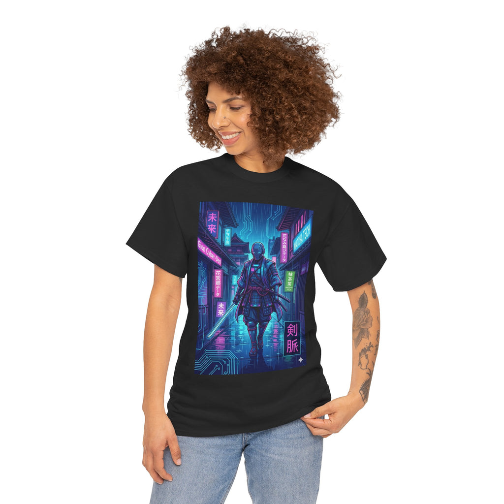 Cyberpunk Samurai T-Shirt — Neon Blade Urban Streetwear
