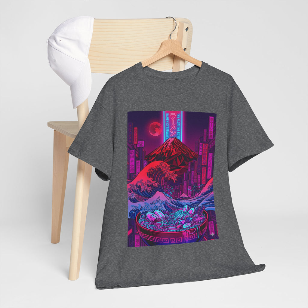 Vaporwave Mt. Fuji Wave Tee — Neon Cyberpunk Japanese Art Shirt