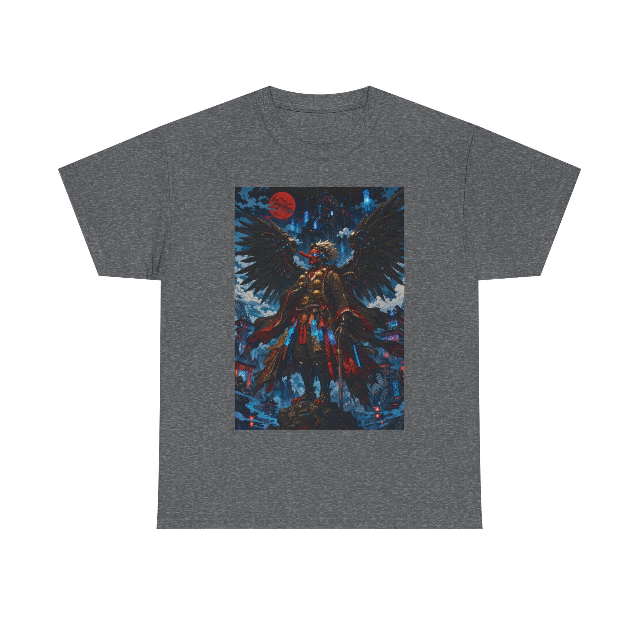 Angel of Night Graphic Tee — Dark Fantasy Winged Warrior T-Shirt