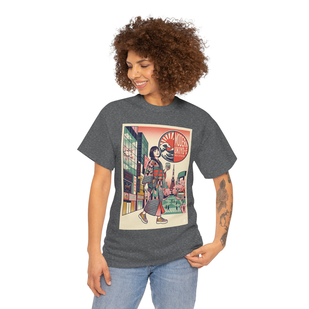 Vintage Tokyo Girl Graphic Tee — 'Modern Kyoto' Anime Cityscape T‑Shirt