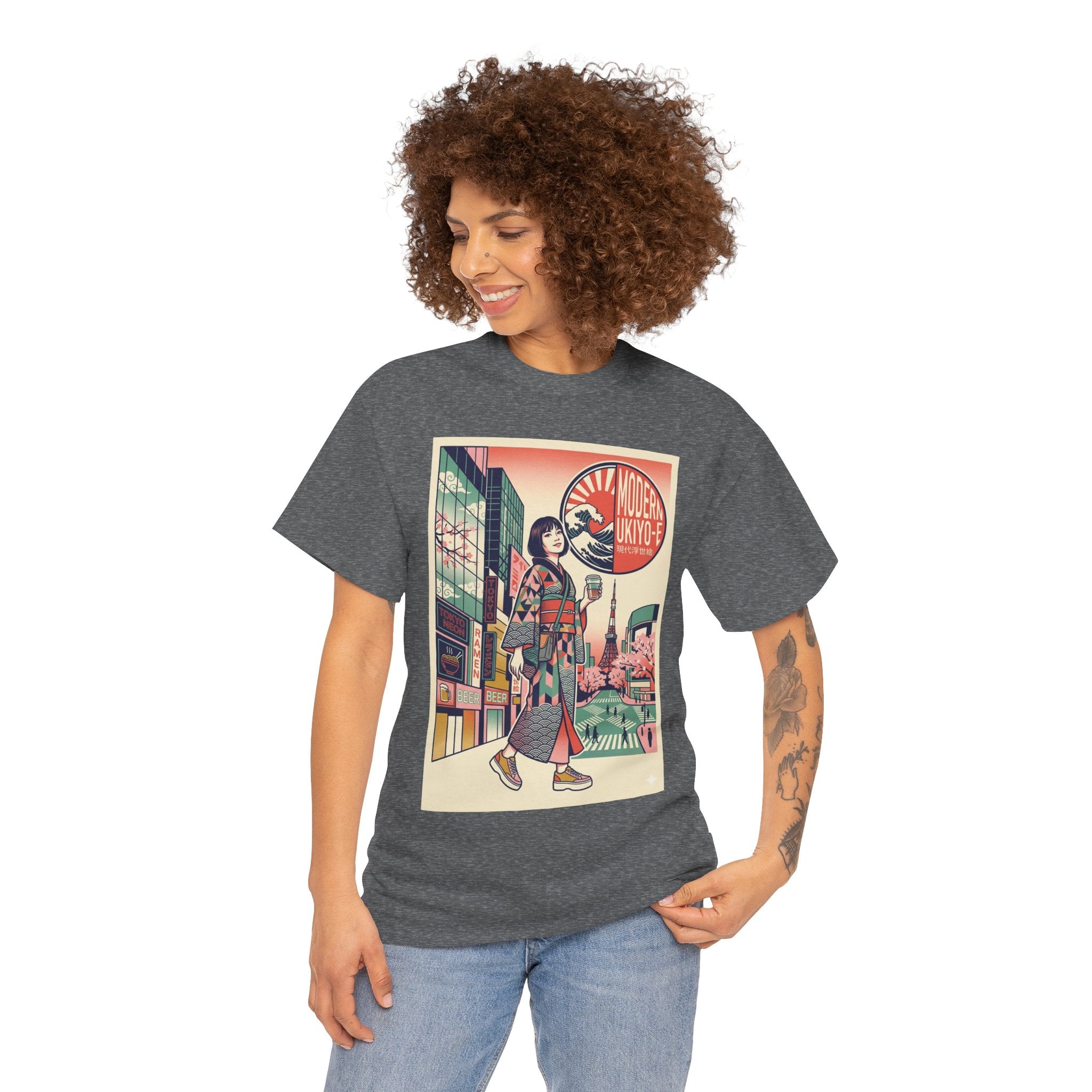 Vintage Tokyo Girl Graphic Tee — 'Modern Kyoto' Anime Cityscape T‑Shirt