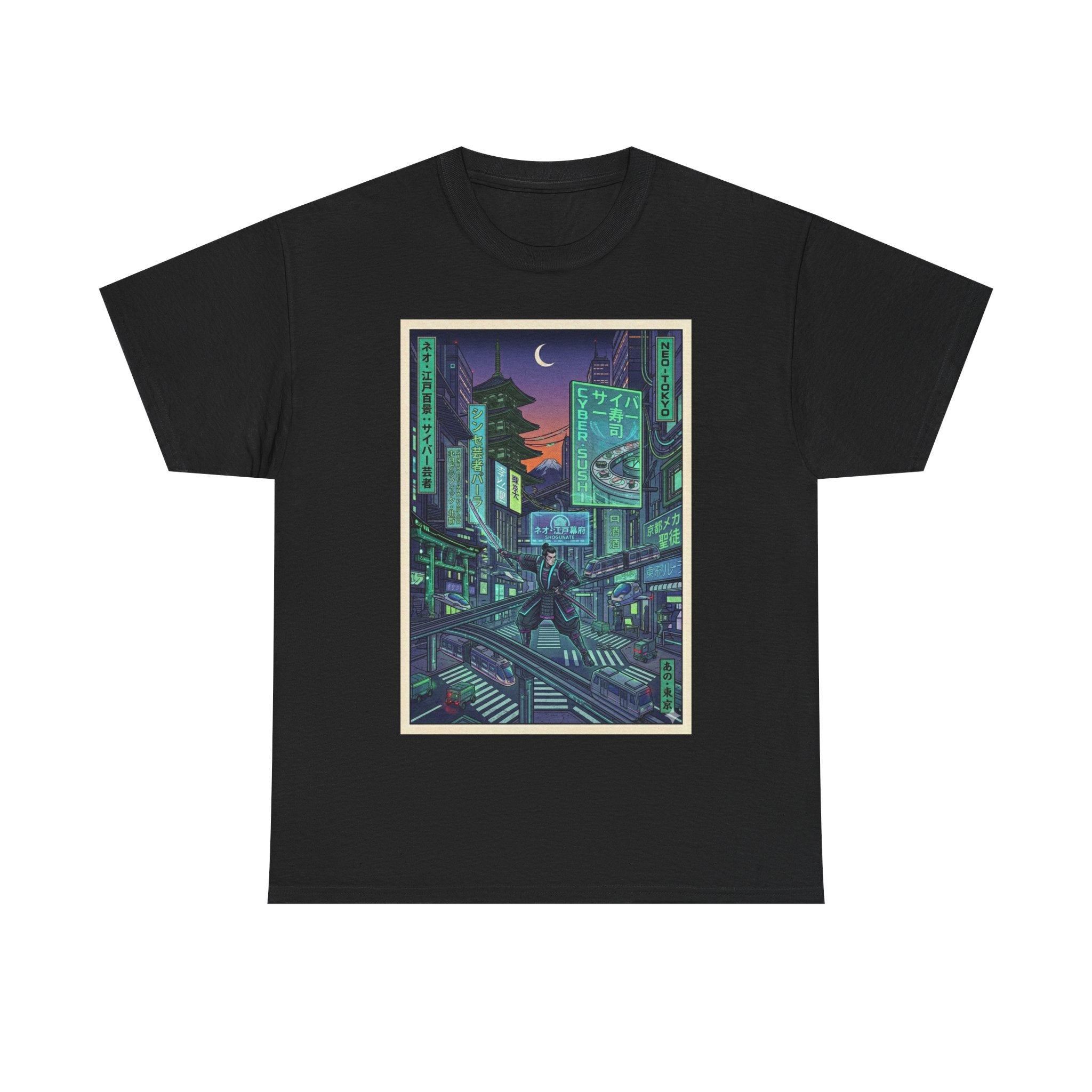 Cyberpunk Cityscape T-Shirt — Neon Night Tokyo Anime Streetwear - Japanese Streetwear T-Shirt | Tokyo Style X