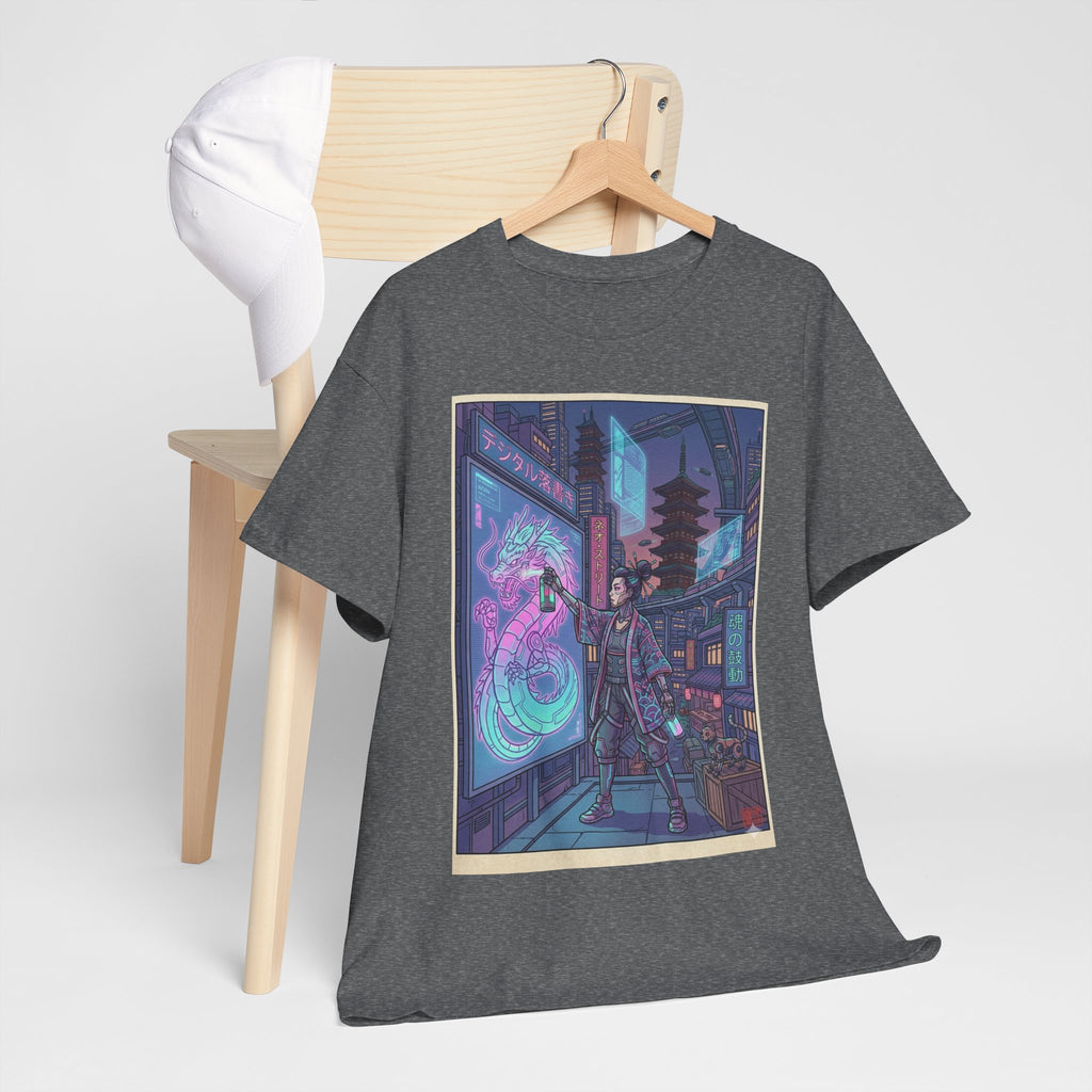 Cyberpunk Samurai T-Shirt — Neon City Streetwear - Japanese Streetwear T-Shirt | Tokyo Style X