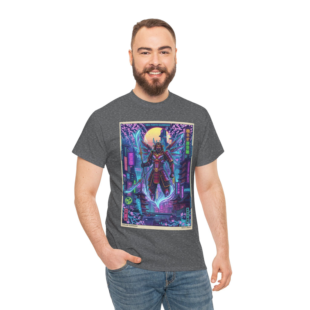Cyberpunk Samurai T-Shirt — Neon Futuristic Japan Graphic Tee - Japanese Streetwear T-Shirt | Tokyo Style X