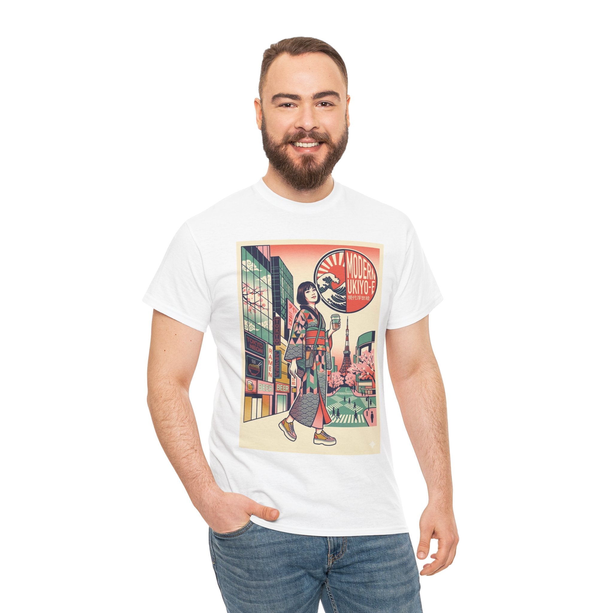 Vintage Tokyo Girl Graphic Tee — 'Modern Kyoto' Anime Cityscape T‑Shirt