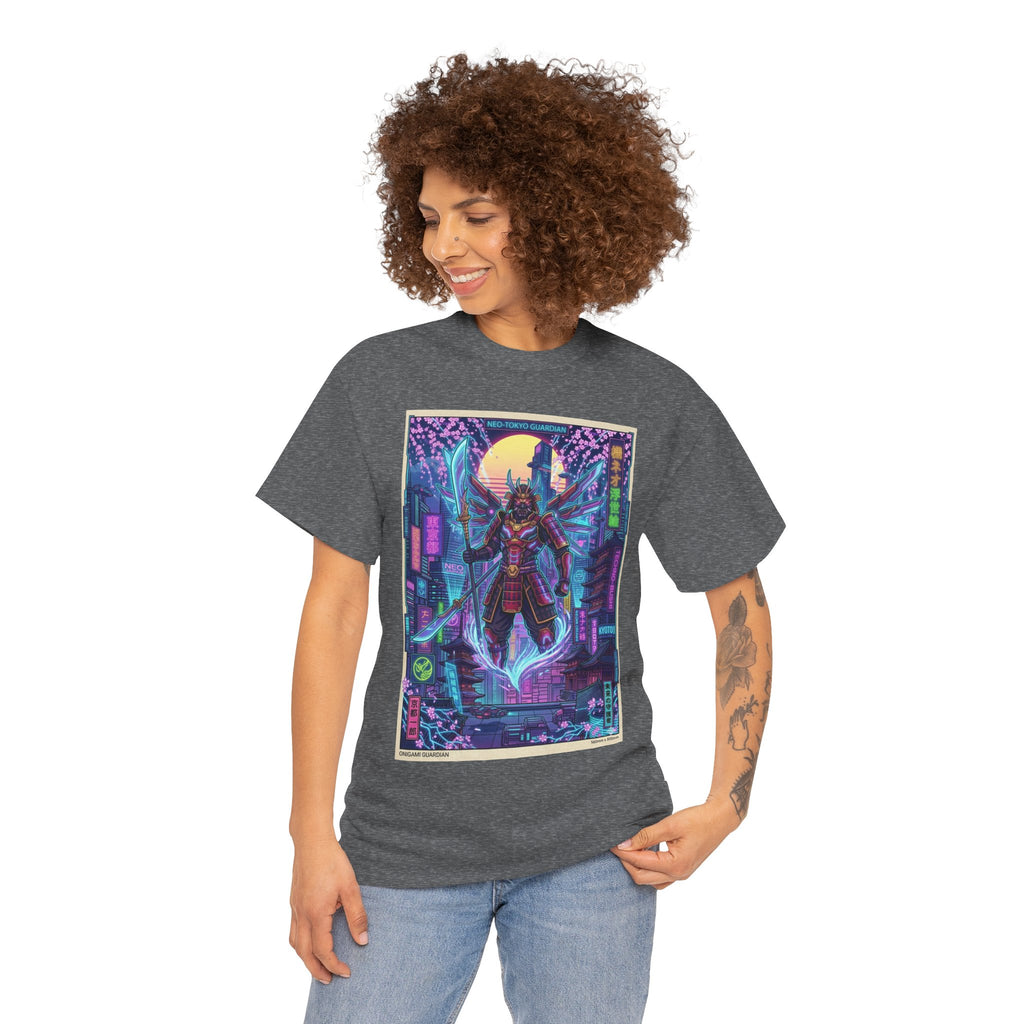 Cyberpunk Samurai T-Shirt — Neon Futuristic Japan Graphic Tee - Japanese Streetwear T-Shirt | Tokyo Style X