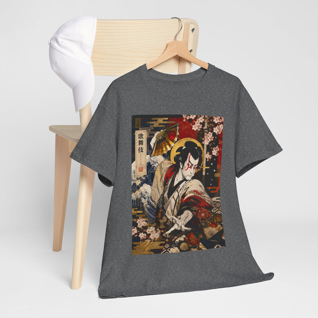 Kabuki Samurai Tee – Vintage Japanese Ukiyo-e Cherry Blossom Graphic T-Shirt