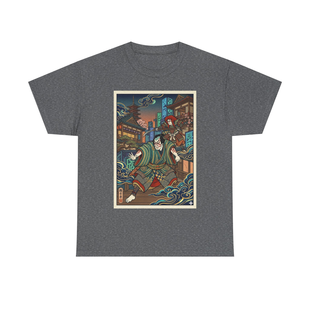 Samurai Night Streetwear Tee — Vintage Ukiyo-e Style Japanese Warrior Graphic Shirt
