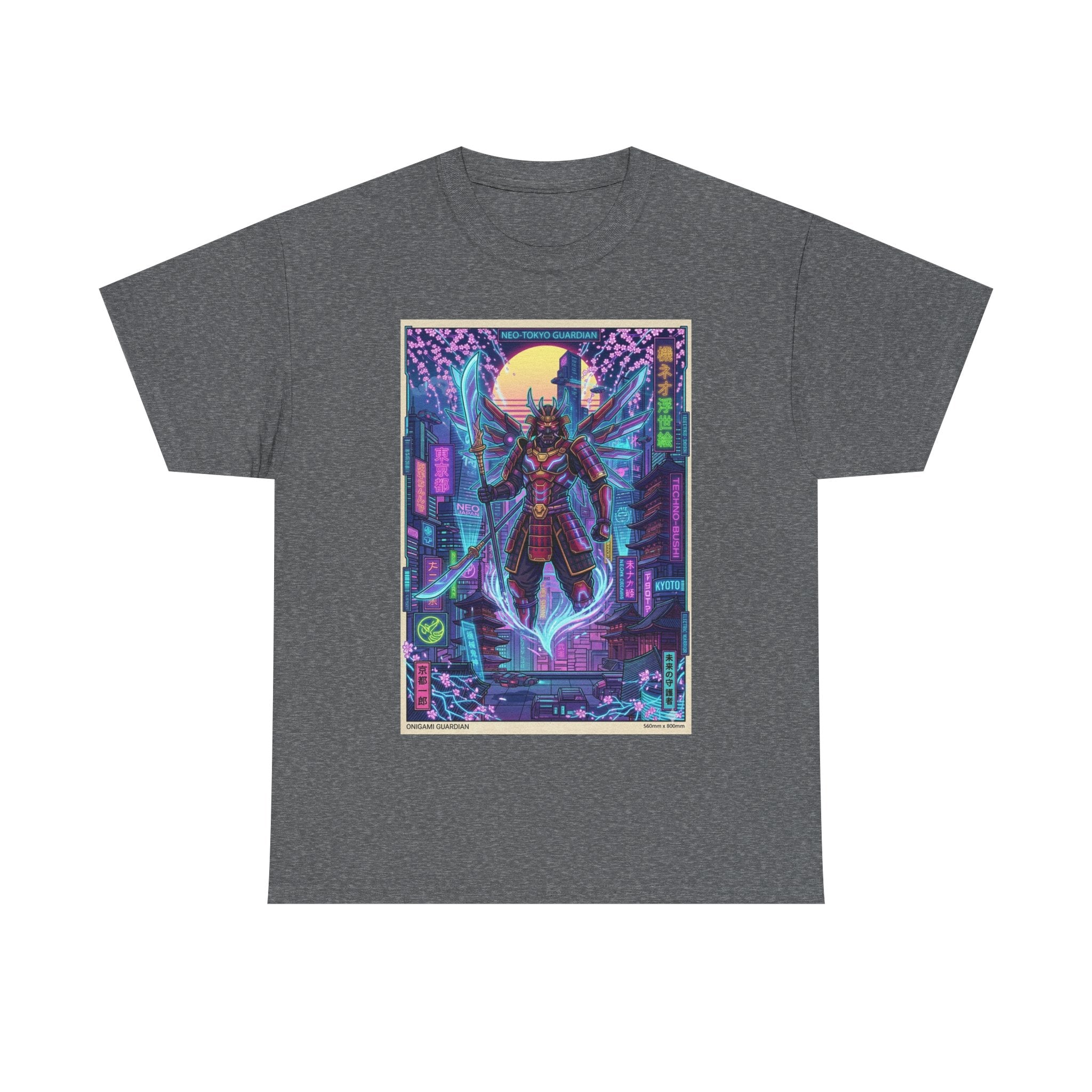 Cyberpunk Samurai T-Shirt — Neon Futuristic Japan Graphic Tee - Japanese Streetwear T-Shirt | Tokyo Style X
