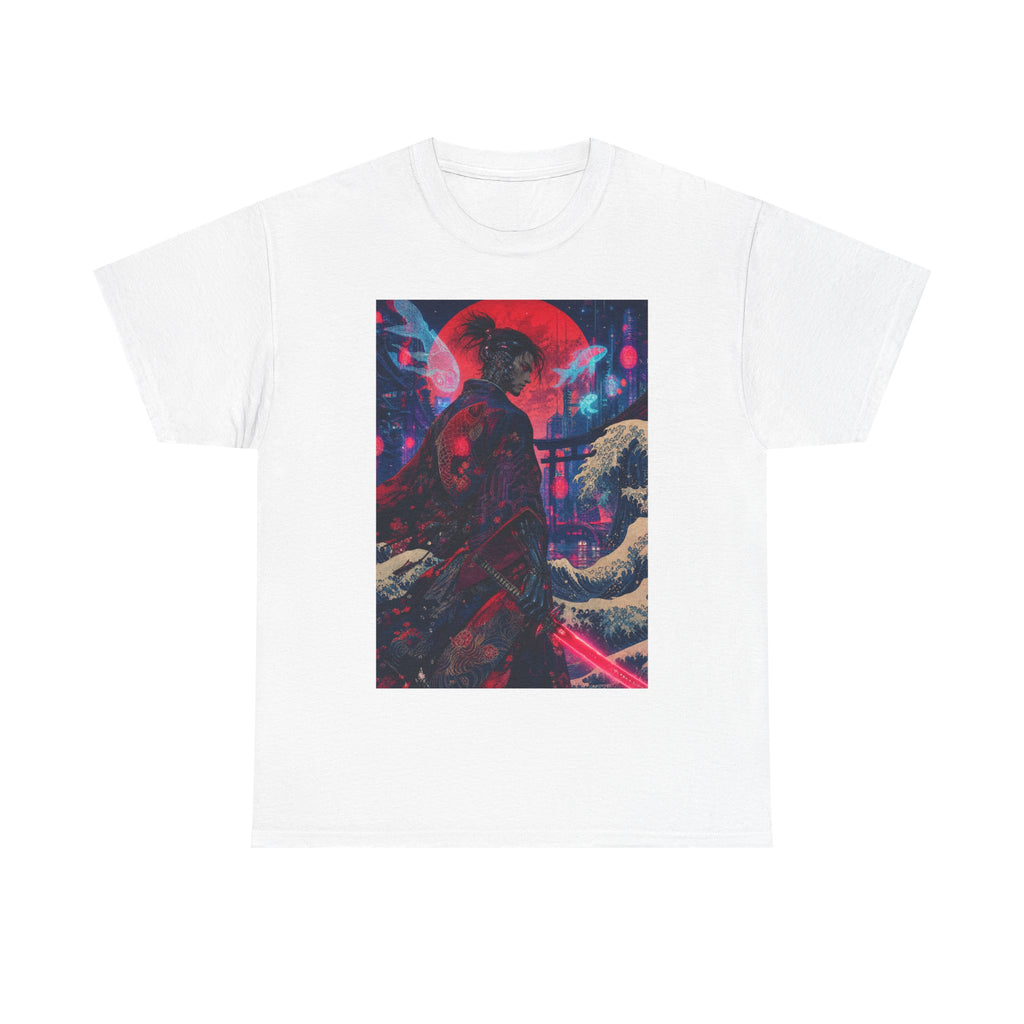 Cyber Samurai Tee — Neon Retro Anime Graphic T-Shirt