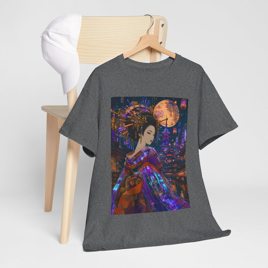 Geisha Nightscape T-Shirt — Neon Moon Japanese Kimono Art Tee