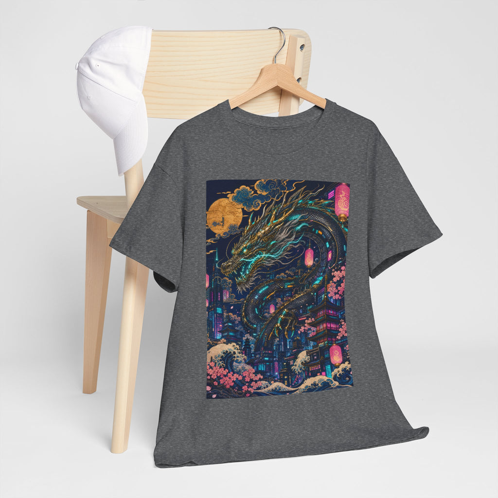 Dragon Night T‑Shirt — Neon Japanese Mythscape Tee