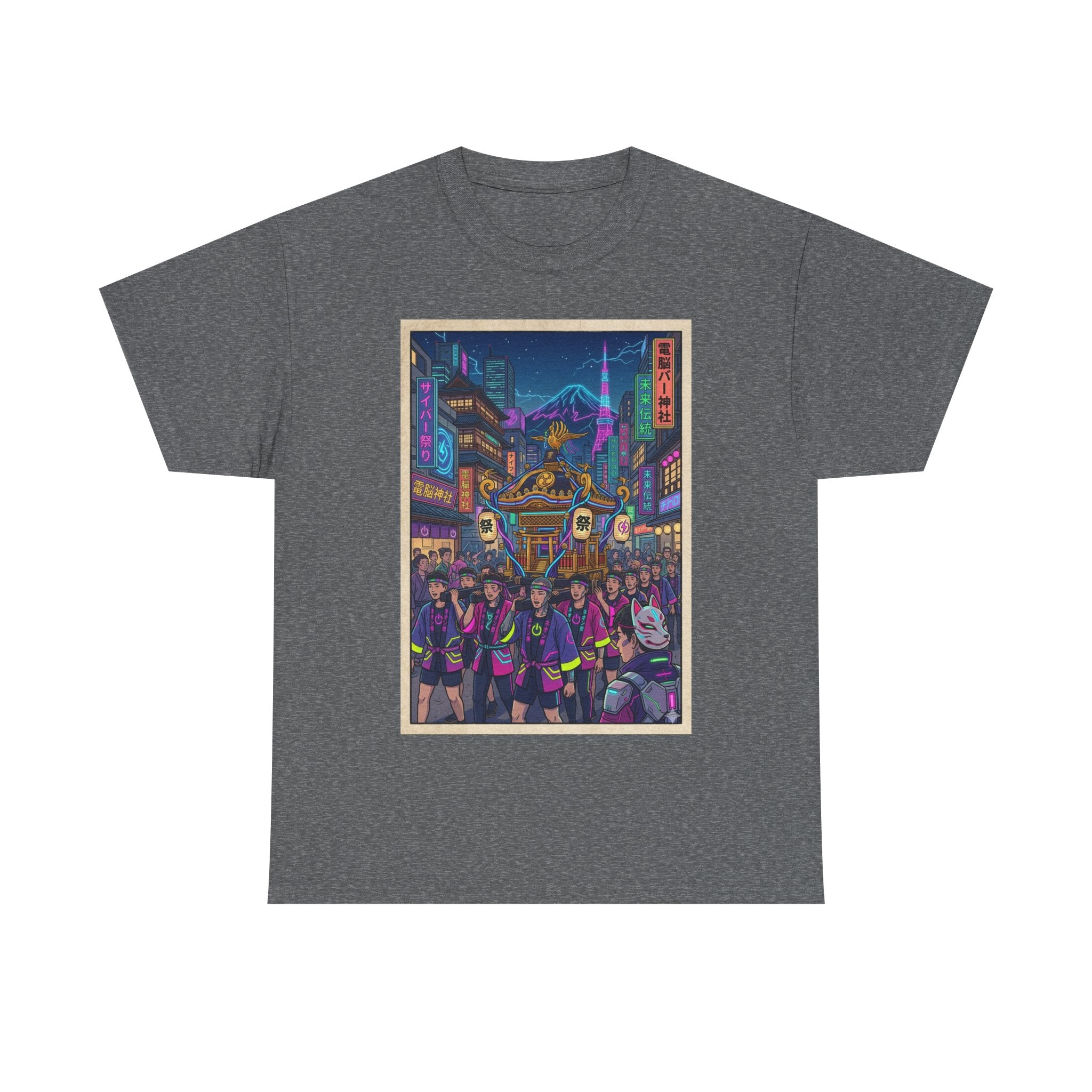 Cyberpunk City Night T-Shirt — Neon Tokyo Street Scene Graphic Tee