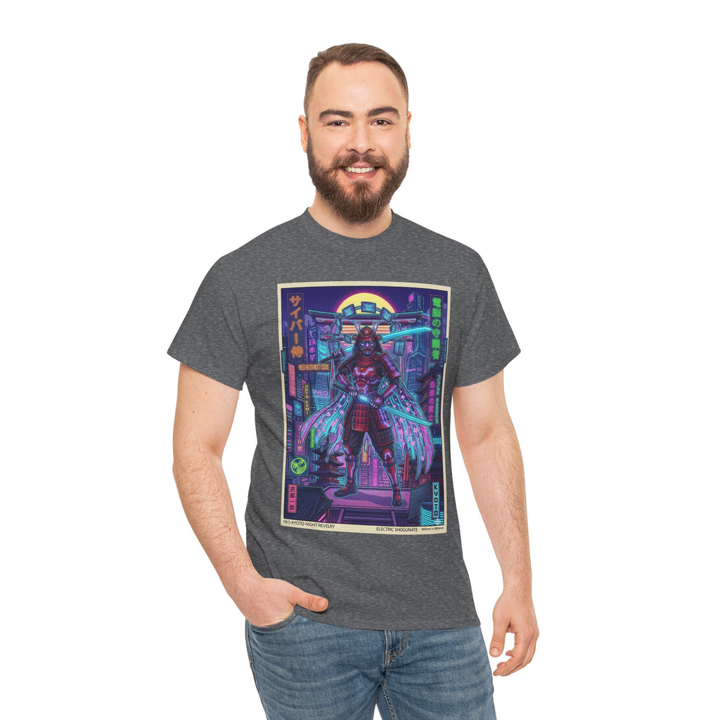 Cyberpunk Samurai T‑Shirt — Neon Night Warrior Graphic Tee - Japanese Streetwear T-Shirt | Tokyo Style X