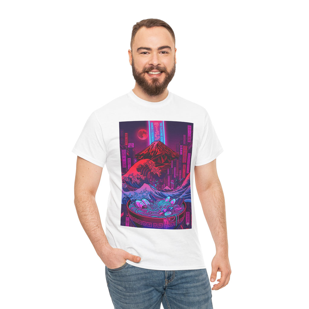 Vaporwave Mt. Fuji Wave Tee — Neon Cyberpunk Japanese Art Shirt