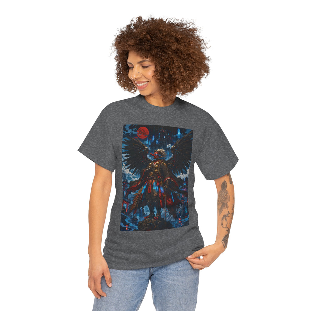 Angel of Night Graphic Tee — Dark Fantasy Winged Warrior T-Shirt