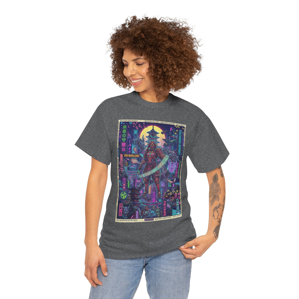 Cyber Samurai Graphic Tee — Neon Vaporwave Warrior Shirt - Japanese Streetwear T-Shirt | Tokyo Style X