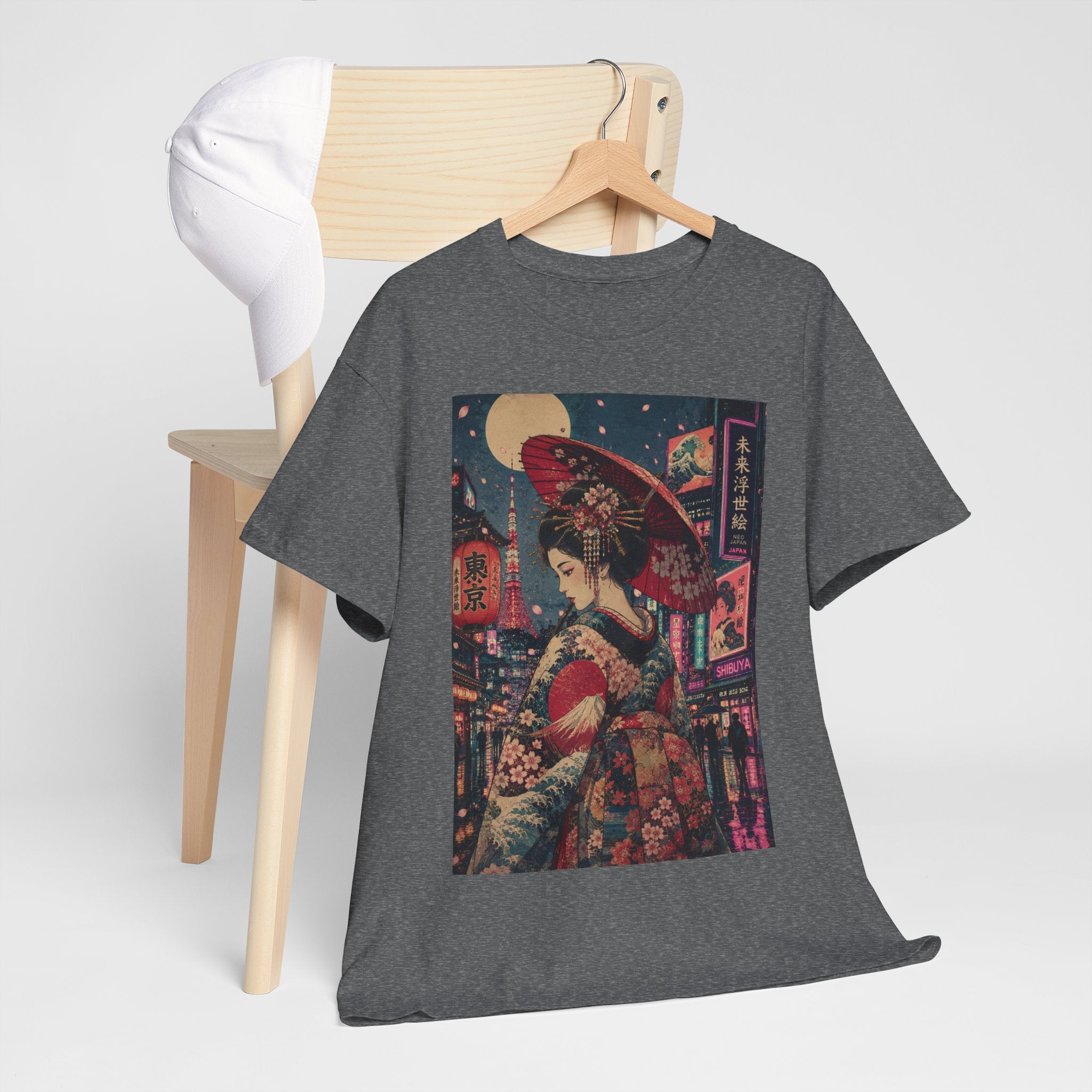 Geisha Nightstreet T‑Shirt — Vintage Japanese Cityscape Graphic Tee