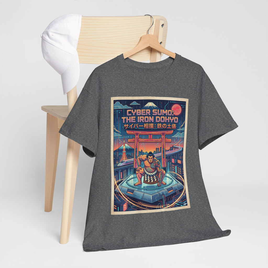 Cyber Sumo Tee — The Iron Dohyo Retro Futuristic Japanese Wrestling Graphic Shirt