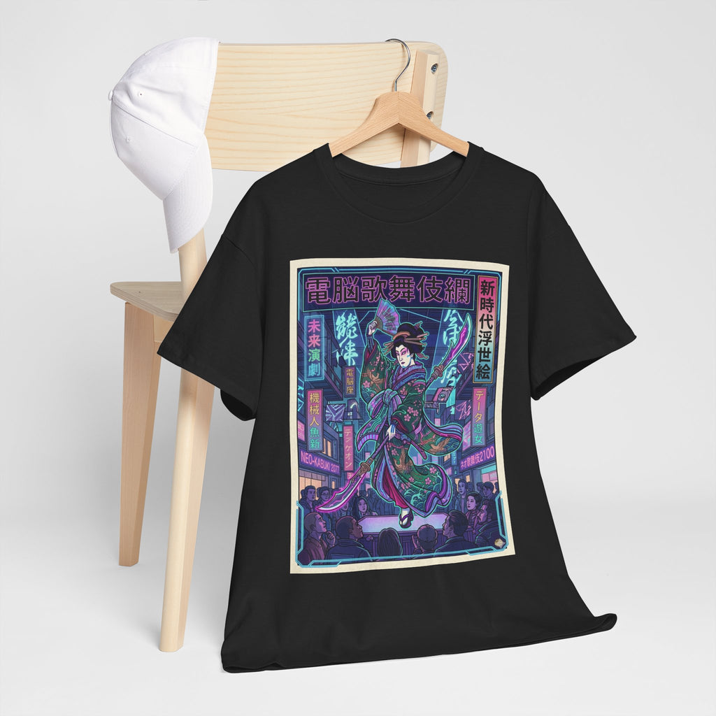 Cyberpunk Geisha T‑Shirt — Neon Tokyo Ukiyo‑e Graphic Tee - Japanese Streetwear T-Shirt | Tokyo Style X