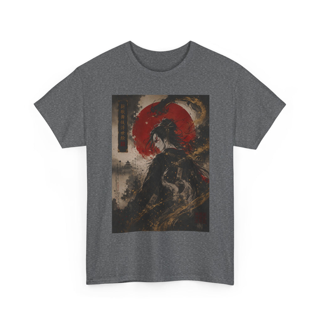 Samurai Wave Graphic Tee — Red Sun Japanese Warrior Art T‑Shirt