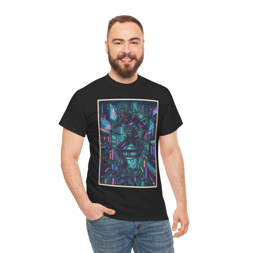 Cyberpunk Cityscape T-Shirt — Neon Futuristic Anime Streetwear