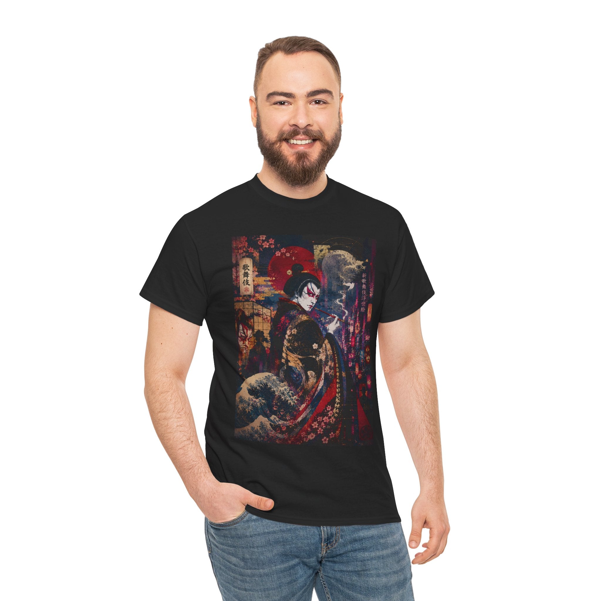 Geisha Nightstreet T‑Shirt — Japanese Urban Ukiyo‑e Style Tee